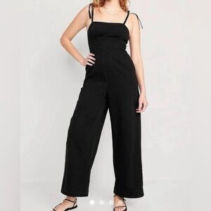Old Navy Black Jumpsuit With Tie Straps